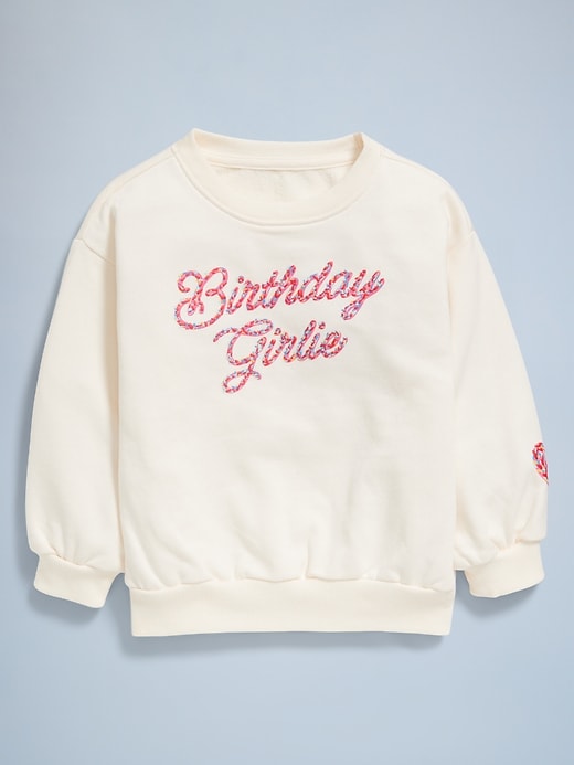 View large product image 2 of 5. Birthday French-Terry Graphic Sweatshirt for Toddler Girls