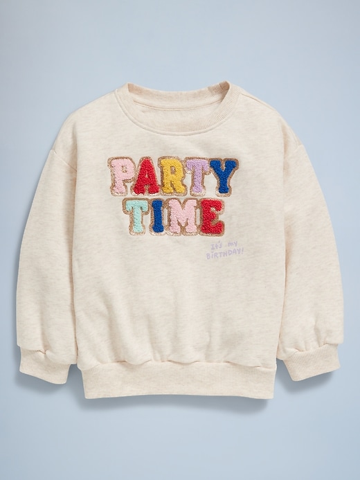 View large product image 2 of 5. Birthday French-Terry Graphic Sweatshirt for Toddler Girls