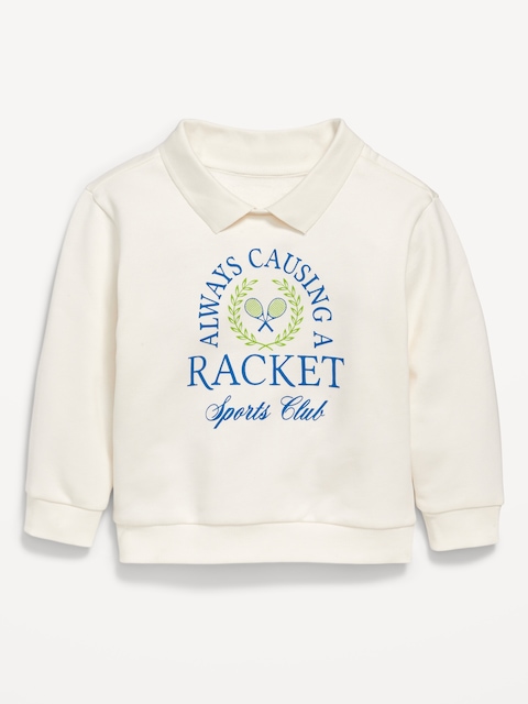 Oversized Collared Graphic Sweatshirt for Toddler Boys