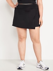 High-Waisted PowerSoft Faux-Wrap Skort