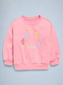 Image number 2 showing, Birthday French-Terry Graphic Sweatshirt for Toddler Girls