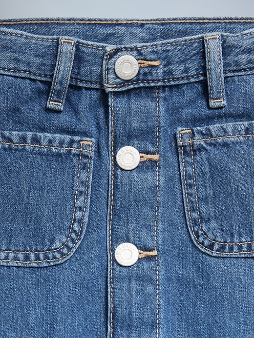 View large product image 2 of 6. High-Waisted Button-Front Jean Skirt for Toddler Girls