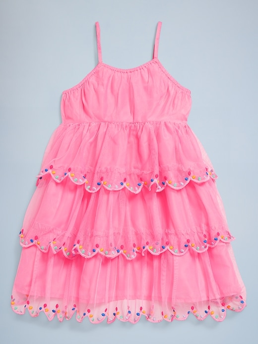 View large product image 2 of 5. Birthday Sleeveless Tulle Fit and Flare Dress for Toddler Girls