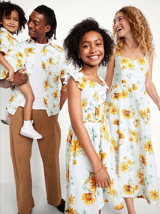 Image number 3 showing, Printed Flutter-Sleeve Smocked Dress for Toddler Girls