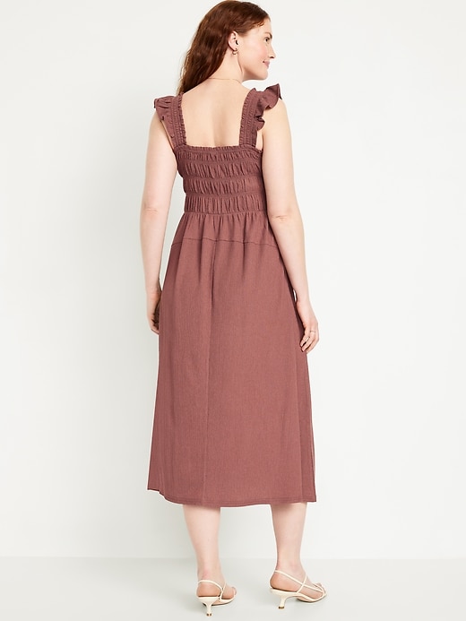 Image number 4 showing, Fit & Flare Lightweight Smocked Midi Dress