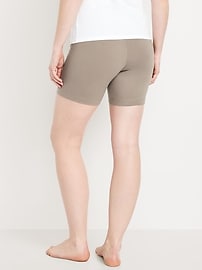 View large product image 5 of 7. High-Waisted Jersey Biker Shorts -- 6-inch inseam