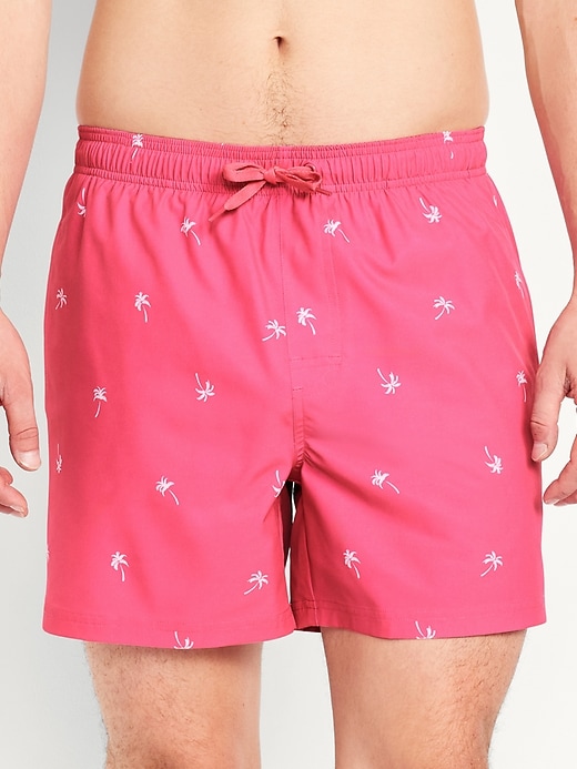 Image number 1 showing, Printed Swim Trunks -- 5-inch inseam