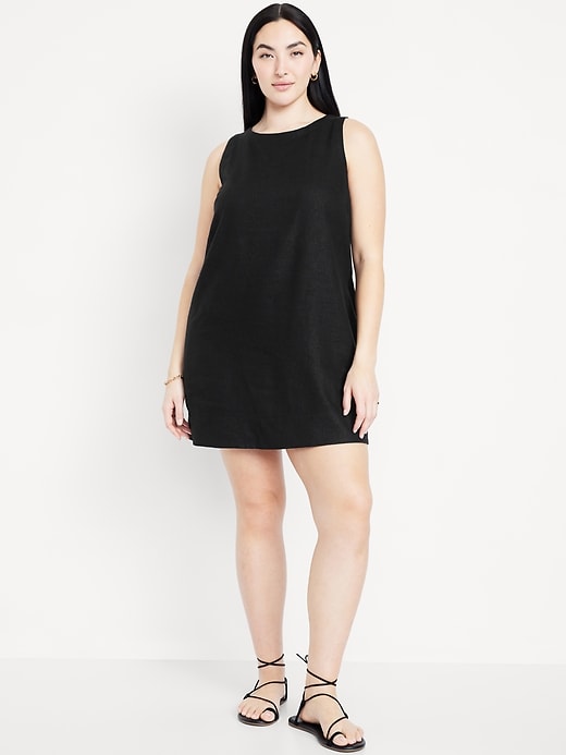 Image number 4 showing, Sleeveless Linen-Blend Mini Shift Dress