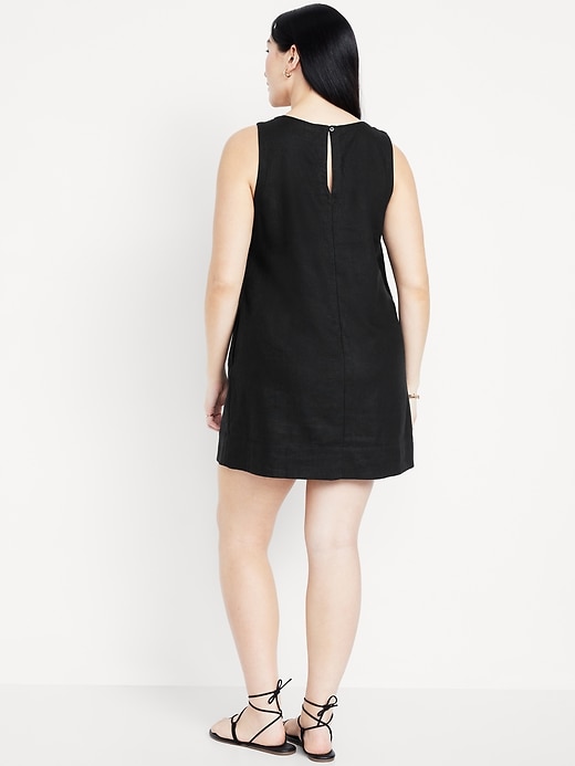 Image number 5 showing, Sleeveless Linen-Blend Mini Shift Dress