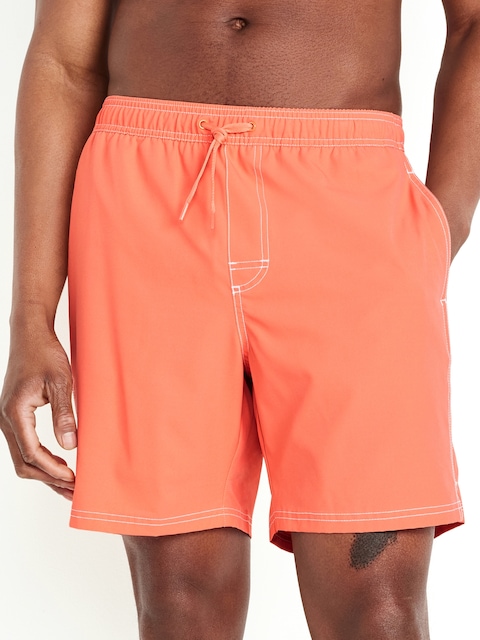 Washed Swim Trunks -- 7-inch inseam - Orange