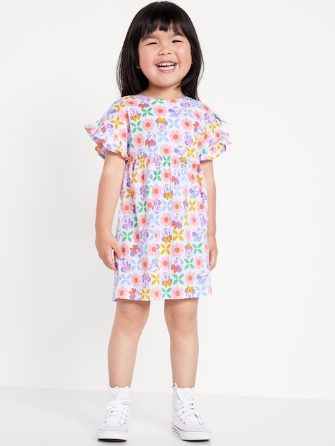 Licensed Graphic Short-Sleeve Ruffled Dress for Toddler Girls