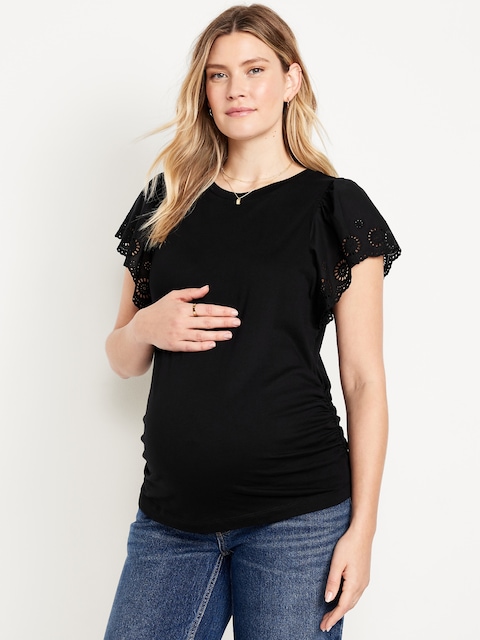 Maternity EveryWear Flutter Sleeve Top