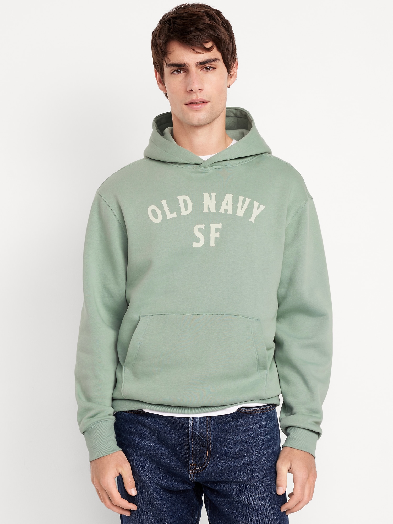 Oversized Logo Pullover Hoodie for Men