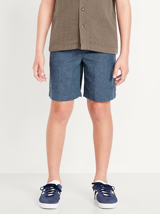 View large product image 1 of 6. Knee Length Linen-Blend Shorts for Boys