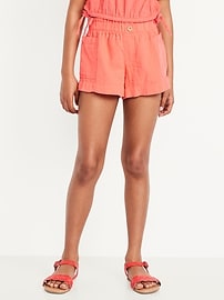 L'image numéro 1 présente Short utilitaire ample à tissage double pour fille