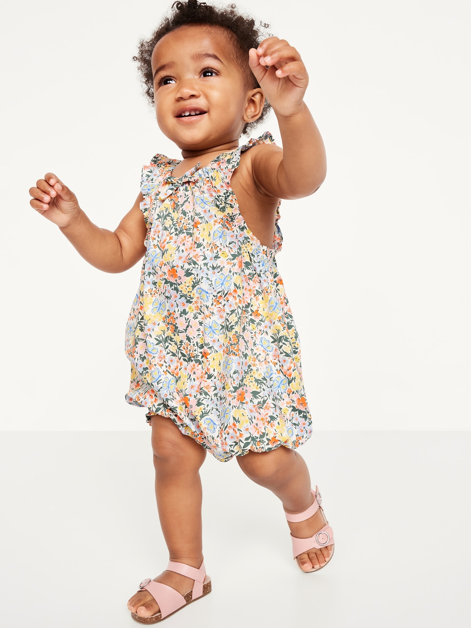 Printed Sleeveless One-Piece Romper for Baby