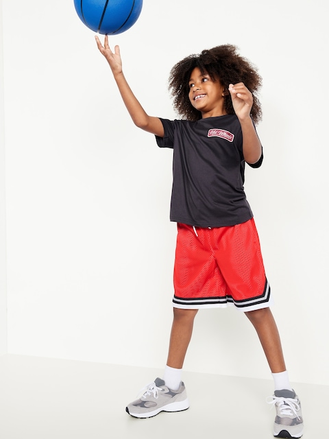 Knee Length Mesh Basketball Shorts for Boys