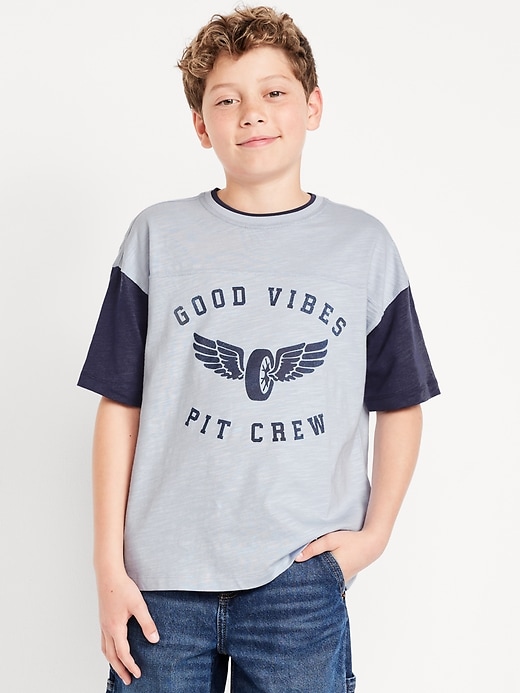 View large product image 1 of 4. Oversized Short-Sleeve Graphic T-Shirt for Boys