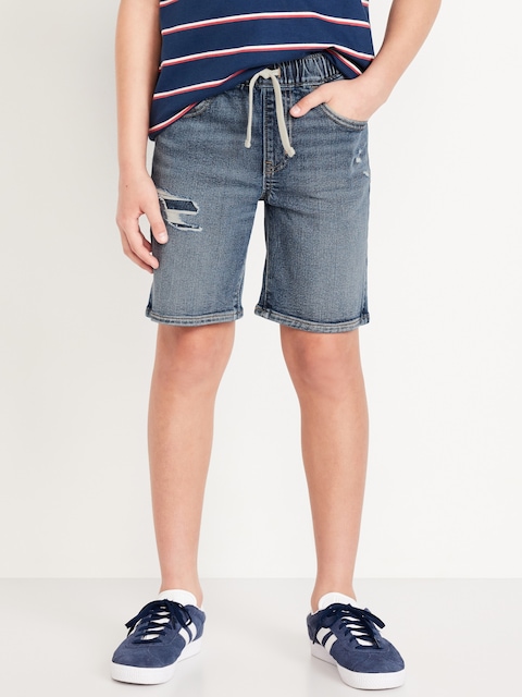 Bermuda en denim Extensibilité intégrée à taille élastique pour garçon