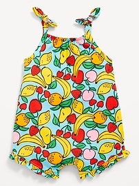 Image number 1 showing, Sleeveless Tie-Knot Graphic One-Piece Romper for Baby