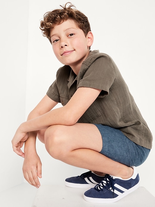 Image number 3 showing, Knee Length Linen-Blend Shorts for Boys