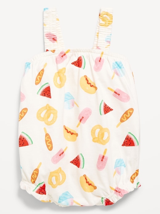 View large product image 1 of 1. Printed Sleeveless One-Piece Romper for Baby