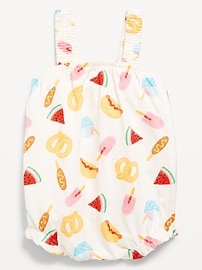 Image number 1 showing, Printed Sleeveless One-Piece Romper for Baby