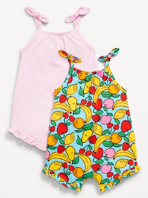 Sleeveless Tie-Knot One-Piece Romper 2-Pack for Baby