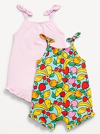Image number 1 showing, Sleeveless Tie-Knot One-Piece Romper 2-Pack for Baby