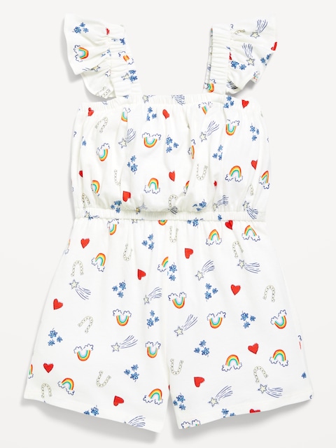 Printed Sleeveless Romper for Toddler Girls