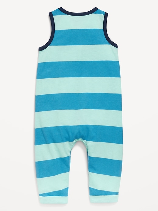 View large product image 2 of 2. Printed Sleeveless Henley One-Piece for Baby