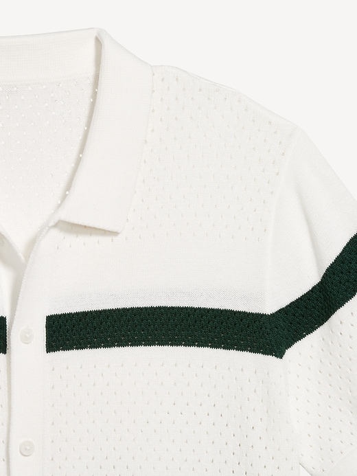 Image number 5 showing, Short-Sleeve Button-Front Sweater Shirt