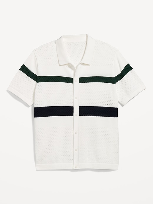 Image number 4 showing, Short-Sleeve Button-Front Sweater Shirt