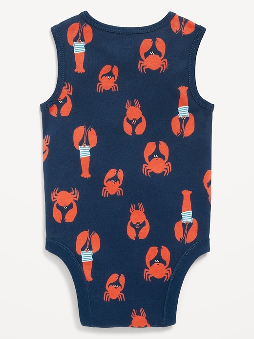 View large product image 2 of 3. Printed Sleeveless Henley Bodysuit for Baby