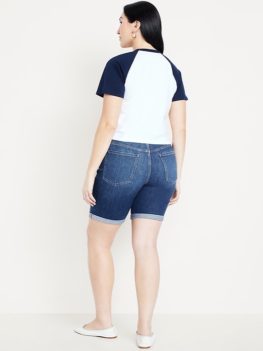 Image number 6 showing, High-Waisted Wow Jean Shorts -- 9-inch inseam