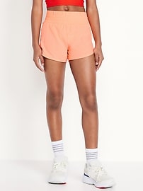 View large product image 3 of 7. High-Waisted Dolphin-Hem Run Shorts for Girls