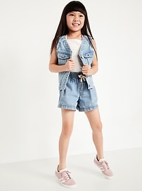 View large product image 3 of 7. High-Waisted Pull-On Jean Shorts for Girls