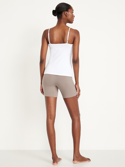 View large product image 2 of 7. High-Waisted Jersey Biker Shorts -- 6-inch inseam