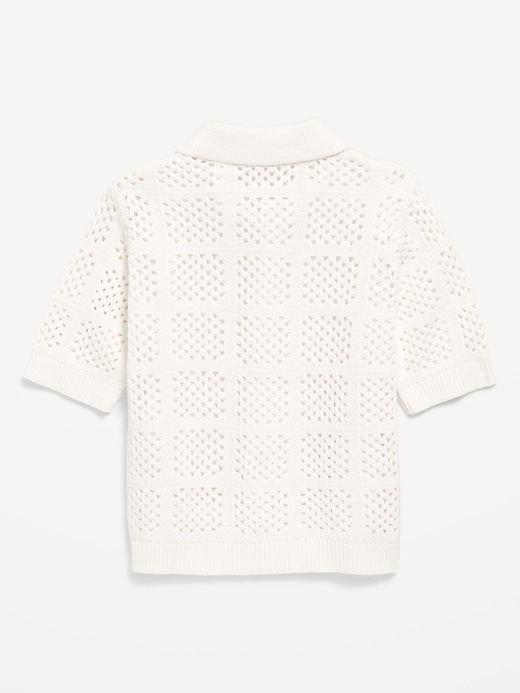 Image number 3 showing, Oversized Crochet-Knit Shirt for Toddler Boys