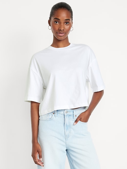 Image number 1 showing, Vintage Oversized Crop T-Shirt