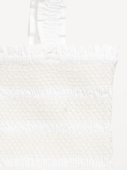 L'image numéro 5 présente Robe bouffante sans manches à smocks pour fille