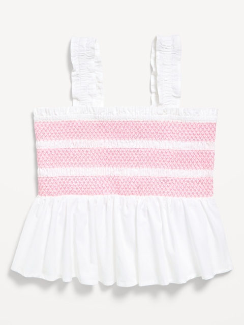 Smocked Peplum Tank Top for Girls