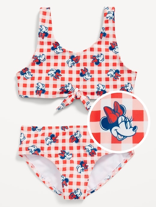 View large product image 1 of 2. Licensed Graphic Tie-Front Bikini Swim Set for Girls