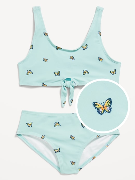 View large product image 1 of 1. Printed Tie-Knot Bikini Swim Set for Girls