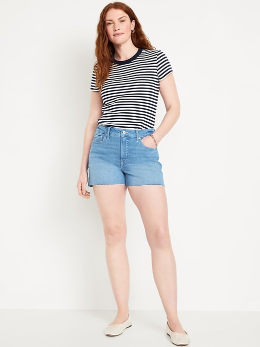 Image number 4 showing, High-Waisted OG Jean Cut-Off Shorts -- 3-inch inseam