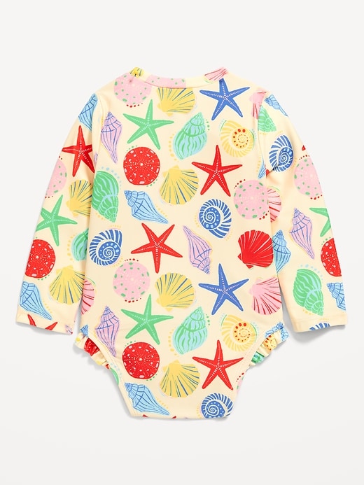 View large product image 2 of 2. Printed Zip-Front Rashguard One-Piece Swimsuit for Baby