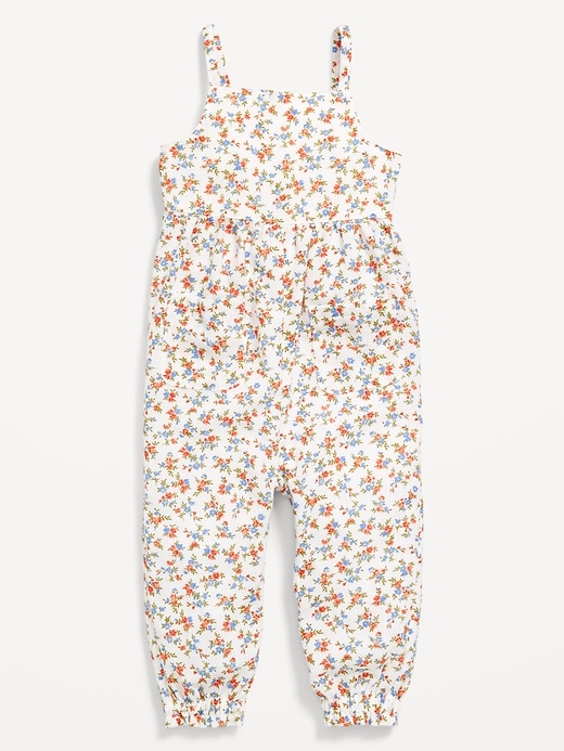 View large product image 1 of 2. Printed Sleeveless Pocket Jumpsuit for Baby