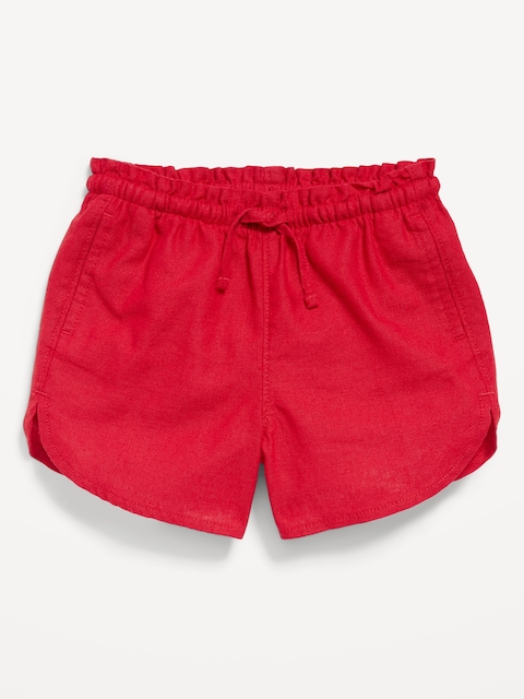 Dolphin-Hem Linen-Blend Shorts for Toddler Girls