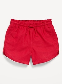 Image number 1 showing, Dolphin-Hem Linen-Blend Shorts for Toddler Girls