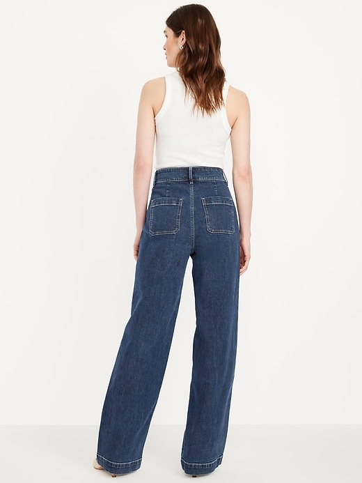 Image number 3 showing, Extra High-Waisted Mariner Wide-Leg Jeans